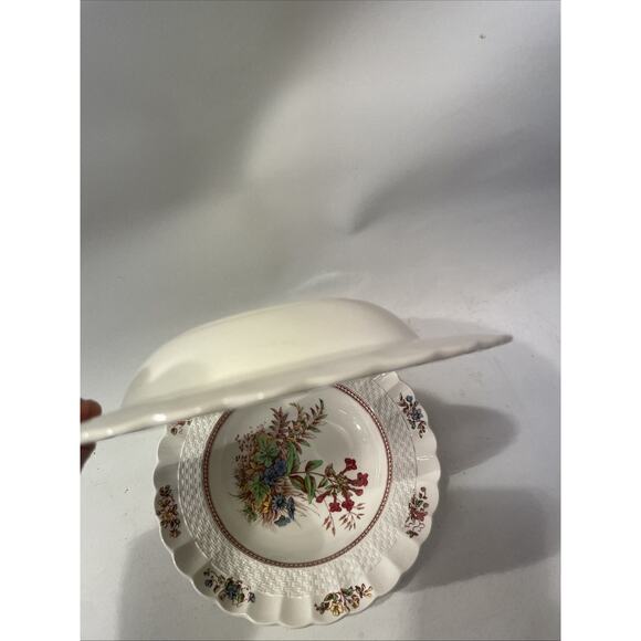 Set of 6 Vintage Copeland Spode Rosalie Rim Rimmed Soup Bowls 7 3/4" Wide - Picture 2 of 7